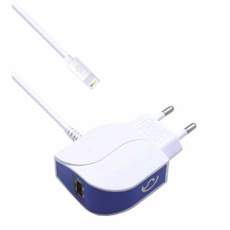 Cargador de Cable Lightning + 1 entrada USB extra 2.1A
